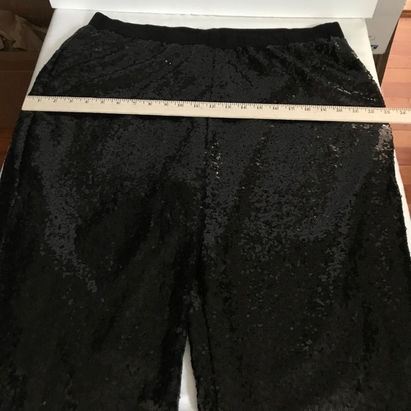 JOAN BOYCE Black Sequin Pants Pull-On Relaxed Fit Women’s Size XL 1X - Picture 13 of 16